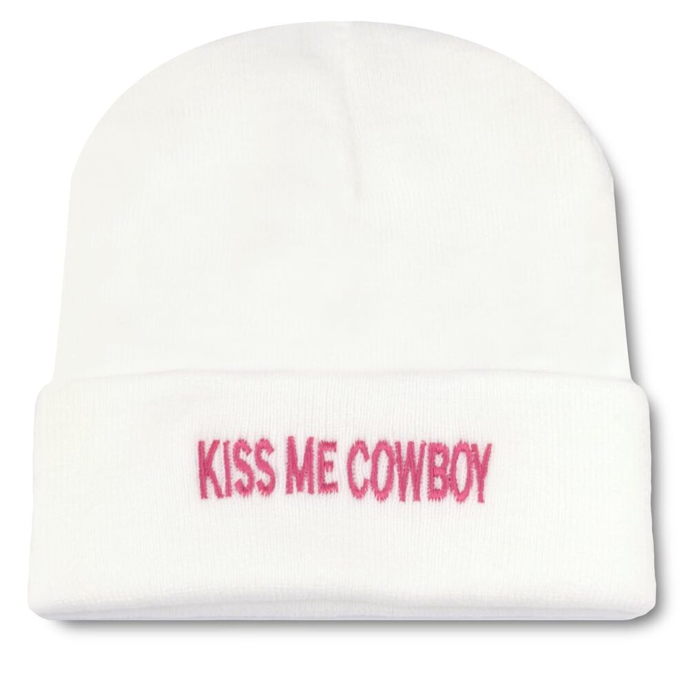 4403 Western Embroidered Beanie , Funny Winter Knit Cuffed Cowboy Cowgirl